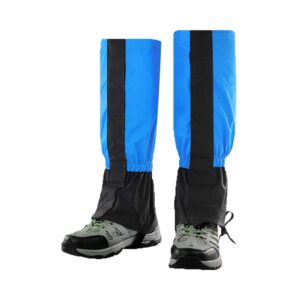 Luwint Waterproof Kids Leg Boot Gaiters - Hiking Hunting Climbing Gear for 6-12 Yrs Old Girls Boys (Blue)