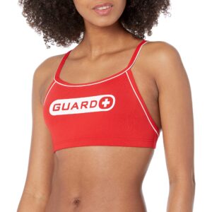 tyr women's standard guard diamondfit swimsuit top, red, medium