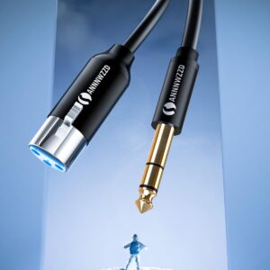 ANNNWZZD XLR to 1/4, TRS to XLR Cable, XLR Female to 1/4 for Guitar, Mixer, Speaker, Playing Live 3FT/1M