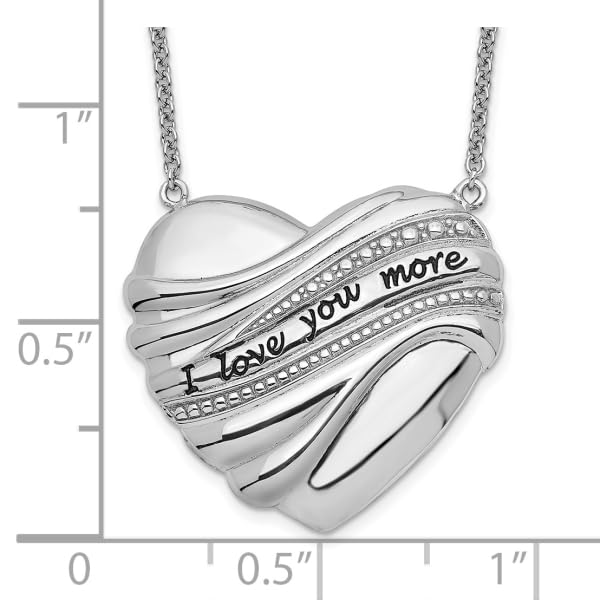 IceCarats 925 Sterling Silver Vintage I Love You More Necklace 18 inch Chain