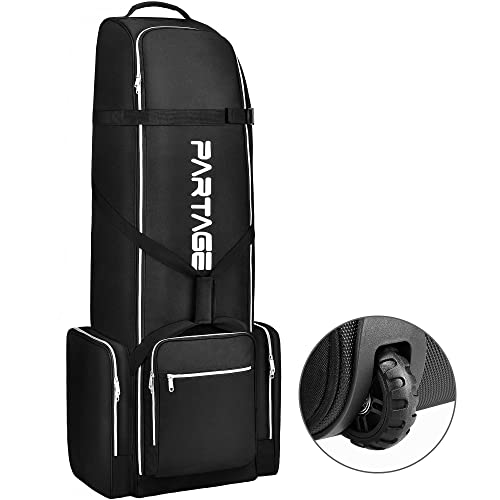 Partage Golf Travel Bag with Wheels,Golf Travel Case for Airlines, 600D Heavy Duty Oxford -Black