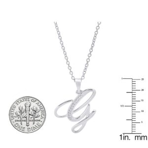 Dazzlingrock Collection 0.05 Carat (Ctw) Round Diamond Fancy Letter 'G' Initial Pendant for Mother's Day, Sterling Silver