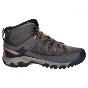 KEEN Men's Targhee 3 Mid Height Waterproof Hiking Boots, Black Olive/Golden Brown, 10.5 Wide