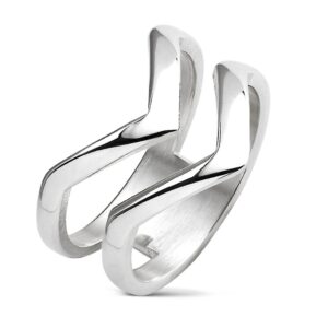 artisan owl double chevron stainless steel statement ring (10)