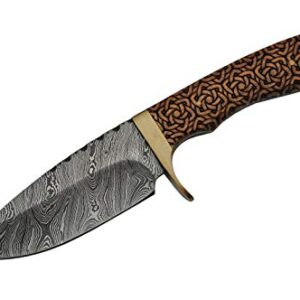 Szco Supplies Damascus Celtic Knot Hunting Knife, Brown, 9 Inches