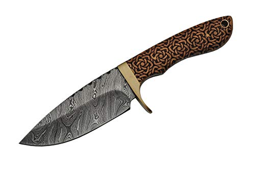 Szco Supplies Damascus Celtic Knot Hunting Knife, Brown, 9 Inches