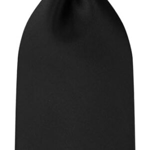 KissTies Mens Silk Black Tie Solid Satin Wedding Necktie + Gift Box