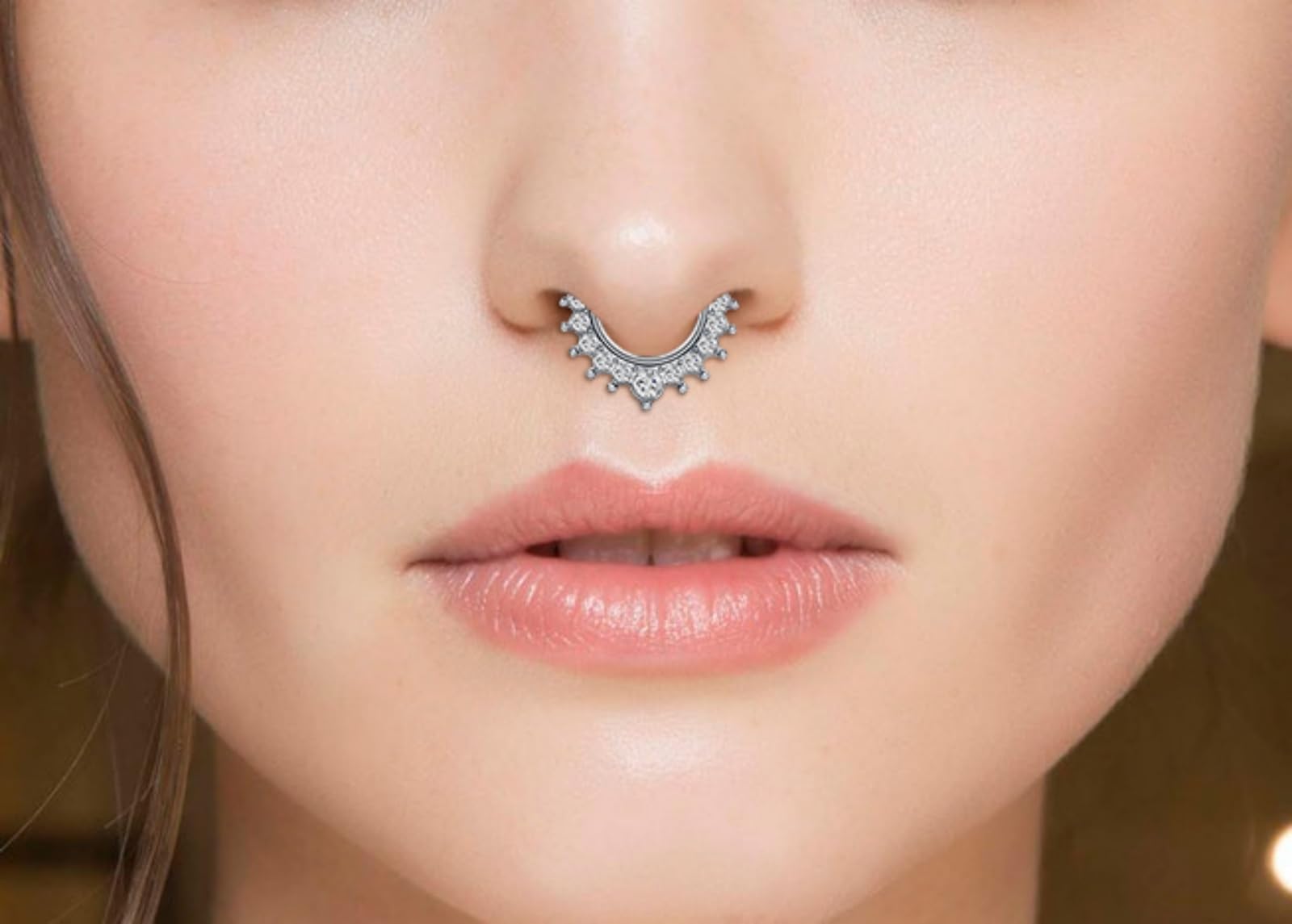 AVYRING Fake Nose Ring Hoop Faux Nose Septum Ring Non-Pierced Clip On Nostril Piercing Rings Jewelry Silver Gold