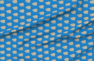 spoonflower fabric - blue hippo hippopotamus safari jungle printed on petal signature cotton fabric by the yard - sewing quilting apparel crafts decor