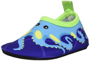 toddler kids swim water shoes quick dry non-slip water skin barefoot sports shoes aqua socks for boys girls toddler, blue octopus, 13 little kid