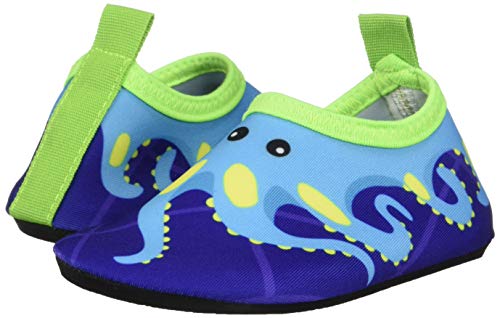 Toddler Kids Swim Water Shoes Quick Dry Non-Slip Water Skin Barefoot Sports Shoes Aqua Socks for Boys Girls Toddler, Blue Octopus, 13 Little Kid