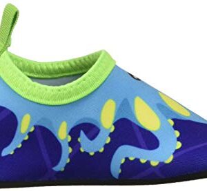 Toddler Kids Swim Water Shoes Quick Dry Non-Slip Water Skin Barefoot Sports Shoes Aqua Socks for Boys Girls Toddler, Blue Octopus, 13 Little Kid