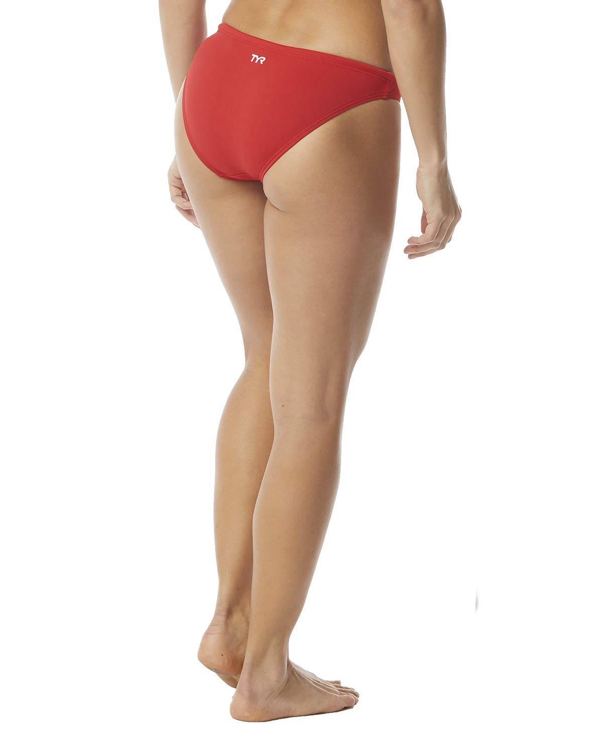 TYR Women's Standard Durafast One Classic Bikini Swimsuit Bottom, Red, Medium