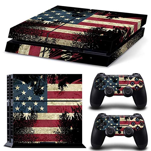 The Flag of United States Skin Decal Wrap Cover for PS4 Console and Remote Controllers