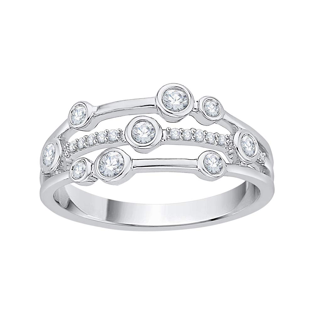 KATARINA Diamond Fashion Ring in 14K White Gold (1/3 cttw, I-J, I1) (Size-6)