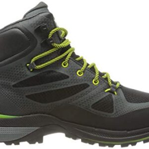 Jack Wolfskin Men's Force Striker Texapore Mid Hiking Shoe Boot, Dark Grey/Lime, 10