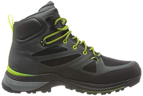 Jack Wolfskin Men's Force Striker Texapore Mid Hiking Shoe Boot, Dark Grey/Lime, 10