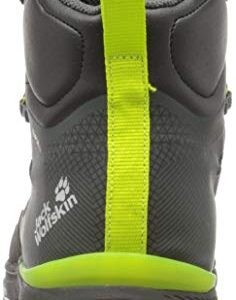 Jack Wolfskin Men's Force Striker Texapore Mid Hiking Shoe Boot, Dark Grey/Lime, 10