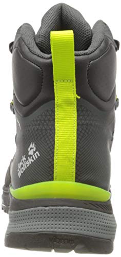 Jack Wolfskin Men's Force Striker Texapore Mid Hiking Shoe Boot, Dark Grey/Lime, 10