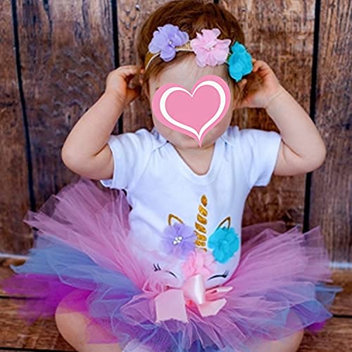 TTYAOVO Baby Girl Newborn 3Pcs My 1st Birthday Outfits Skirt Set Romper+Tutu Dress+Headband Clothing Set (1 Years, 1peach)