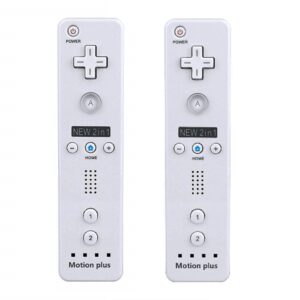 sibiono - wii remote motion plus controller (2 packs) for nintendo wii&wii u video game gamepads. (white)