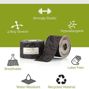 Dynamic Tape | Biomechanical Adhesive Tape | Physio Tape for Knee, Ankle, Shoulder, Leg, Muscle Support | Sports Tape for Football, Rugby, and More - Ideal for Athletes | ECO Grey 3" x 16.4 ft Roll