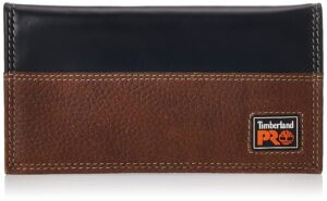 timberland pro mens rfid leather long bifold rodeo wallet with rfid, teak, one size