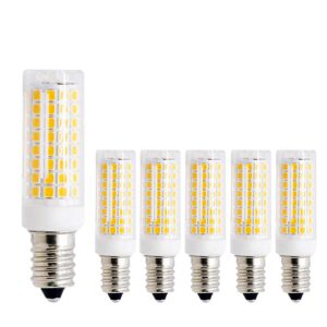 10w e12 dimmable led candelabra bulbs - 3000k warm white replacement 80w equivalent incandescent bulbs, e12 ceramic corn light bulbs for home lighting, ceiling fan, ac120v (6 pack)