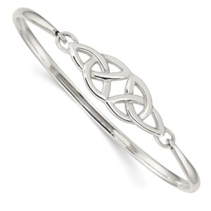 IceCarats 925 Sterling Silver Heart Claddagh Celtic Bangle Charm Bracelet Irish Jewelry