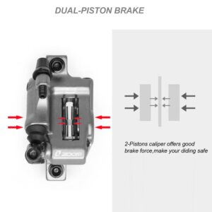 catazer MTB Road HB-100 MTB Road Line Pulling Hydraulic Disc Brake Calipers Front & Rear Mountain Bike Disc Brake E-BIKE Disc Brake (1 Pair Red)