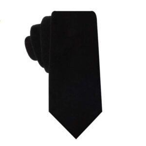 novem online men’s velvet tie slim black– groomsmen hand made tuxedo neck tie for him (black)