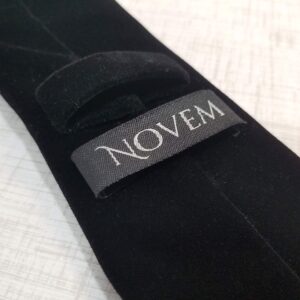 Novem Online Men’s Velvet Tie Slim Black– Groomsmen Hand Made Tuxedo Neck tie for Him (Black)