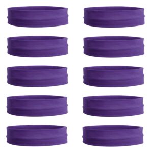 Teemico 10 Pack 3" Cotton Headbands Pack Stretch Elastic Yoga Soft and Stretchy Sports Sweatbands Fashion Headband for Teens Women (Purple)