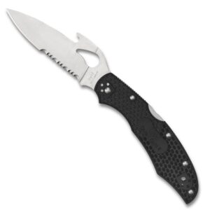 Spyderco Cara Cara 2 CombinationEdge Lightweight Knife with Emerson Opener, FRN Handle, and Full-Flat 8Cr13MoV Steel Blade - BY03PSBK2W