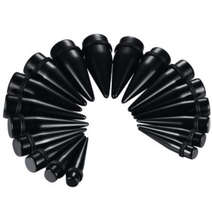 bodyj4you 18pc big gauge taper kit ear stretching 00g-25mm large black acrylic expander set