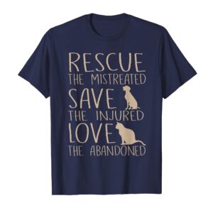 Rescue Save Love - Cute Animal Rescue Dog Cat Lovers T-Shirt