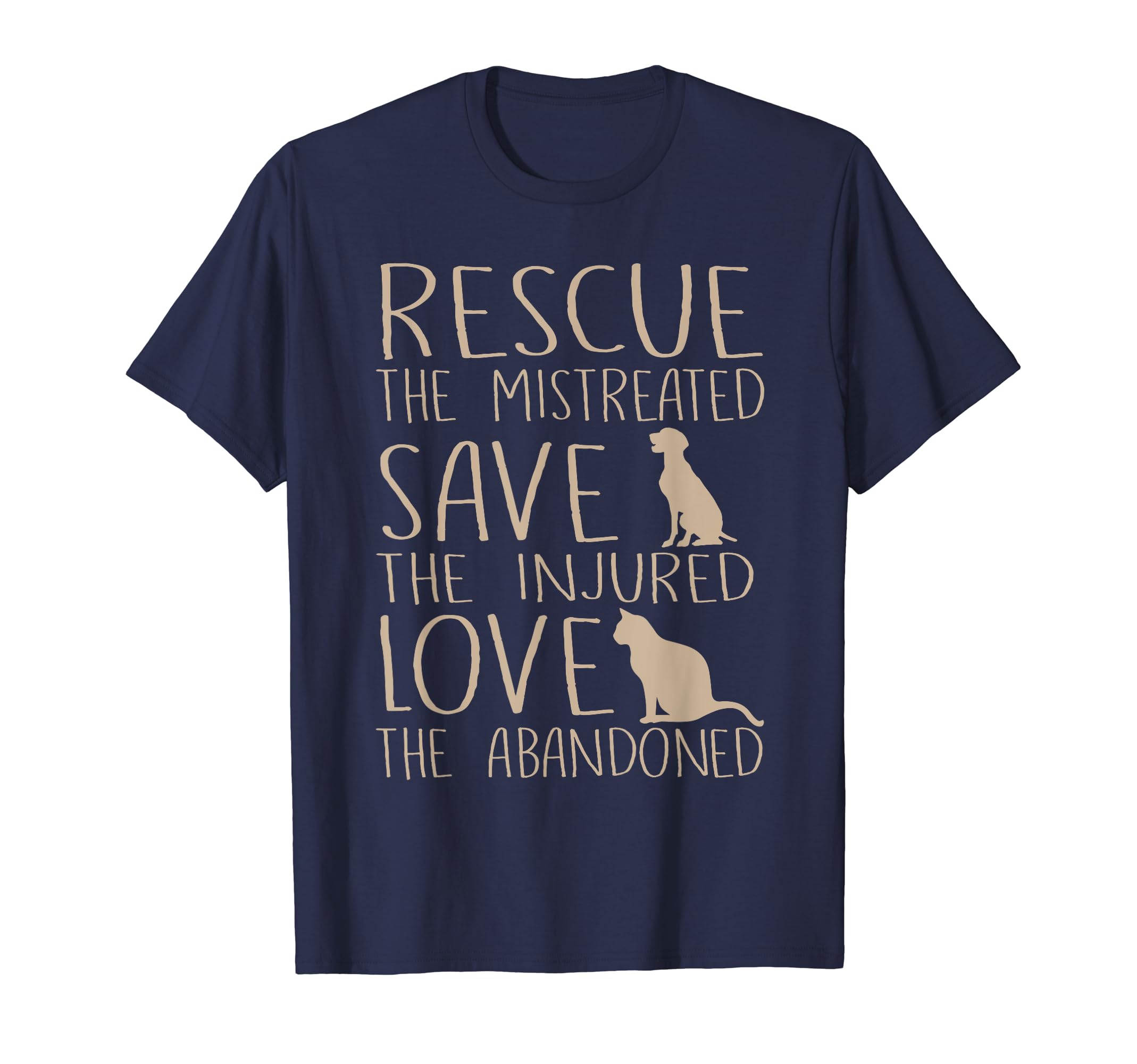 Rescue Save Love - Cute Animal Rescue Dog Cat Lovers T-Shirt