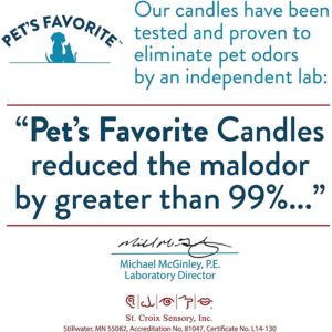 Pet's Favorite - Tested & Proven - Odor Eliminating Candle, Pet-Friendly Scented Candle, in 7 Great Fragrances – 70-Hour Burn Time, Cotton Wick (Fresh Laundry, Pack of 2)