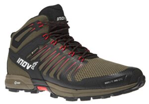 inov-8 men's roclite g 345 gtx mid waterproof lightweight hiking running boots, brown/red, 9.5