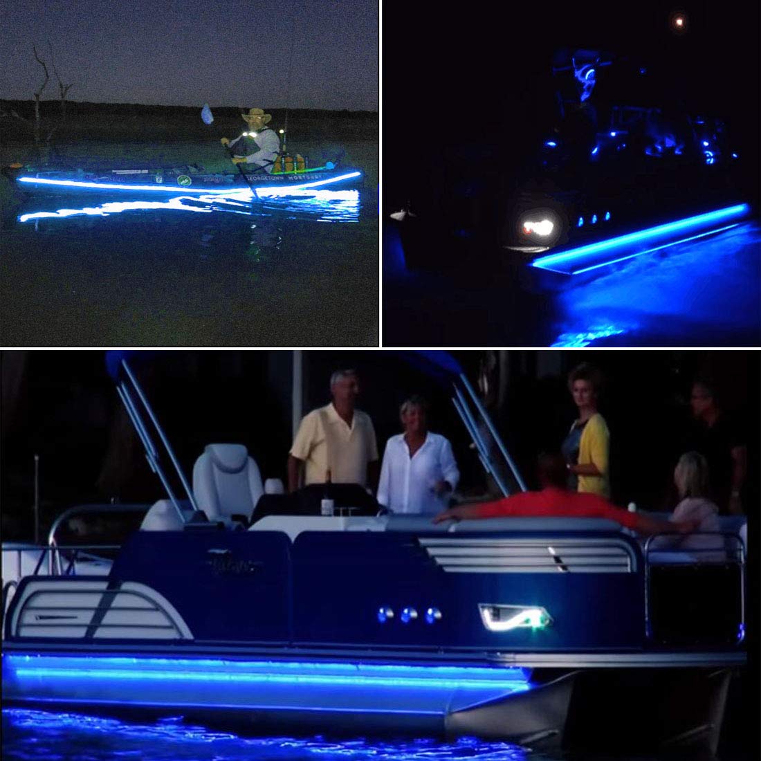 Seaponer Pontoon Boat Light, Marine Led Light Strip for Duck Jon Bass Boat Sailboat Kayak, Led Flex Lighting for Boat Deck Light Accent Light Courtesy Interior Lights Fishing Night, 12v, 5m(16.4ft)