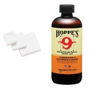 hoppe's no. 9 gun cleaning patch, .38-.45 caliber/.410-20-guage (500 pack) and hoppe's no. 9 gun bore cleaner, 32 oz. bottle