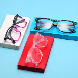 aisswzber Square Non-Prescription Glasses Clear Lens Eyeglasses