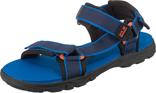 Jack Wolfskin Seven Seas 3 Sandal Hiking Boot, Blue/Orange, 12 US Unisex Big Kid