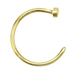 FIFTH CUE Gold Tone Flat Disc Nose Hoop 316L Surgical Steel Ring (20GA | 6MM | New XSmall!)