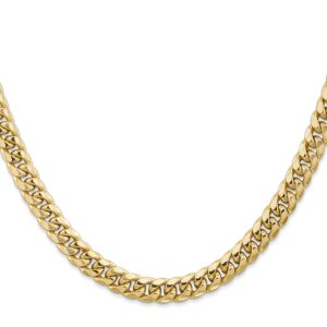 icecarats 14k yellow gold 6.75mm miami cuban curb link chain necklace 28 inch