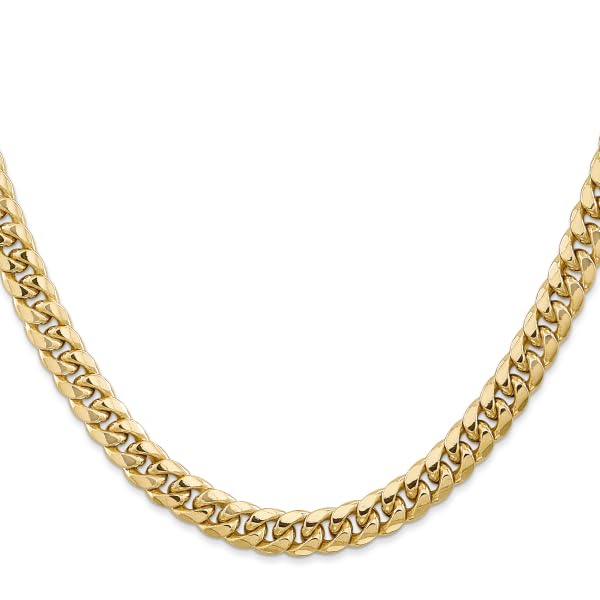 IceCarats 14K Yellow Gold 6.75mm Miami Cuban Curb Link Chain Necklace 28 inch