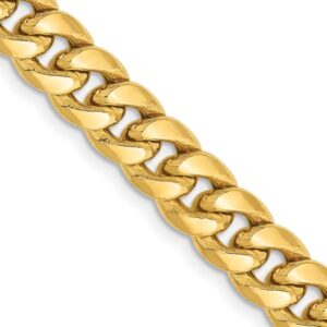 IceCarats 14K Yellow Gold 6.75mm Miami Cuban Curb Link Chain Necklace 28 inch