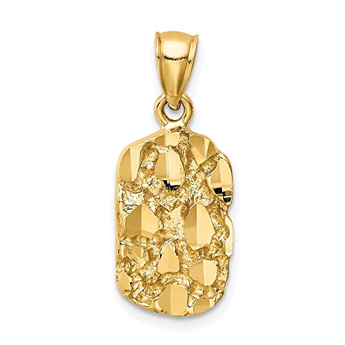 IceCarats 14K Yellow Gold Nugget Necklace Charm Pendant Only