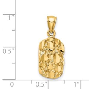 IceCarats 14K Yellow Gold Nugget Necklace Charm Pendant Only