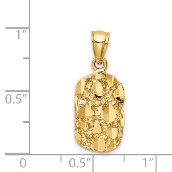 IceCarats 14K Yellow Gold Nugget Necklace Charm Pendant Only